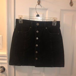 Button-Up Denim Skirt